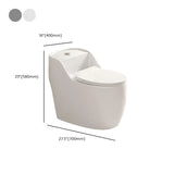 Antimicrobial Seat Modern Oval Ceramic White Compact Toilet Image - 29