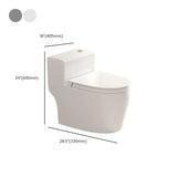 Antimicrobial Seat Modern Oval Ceramic White Compact Toilet Image - 30