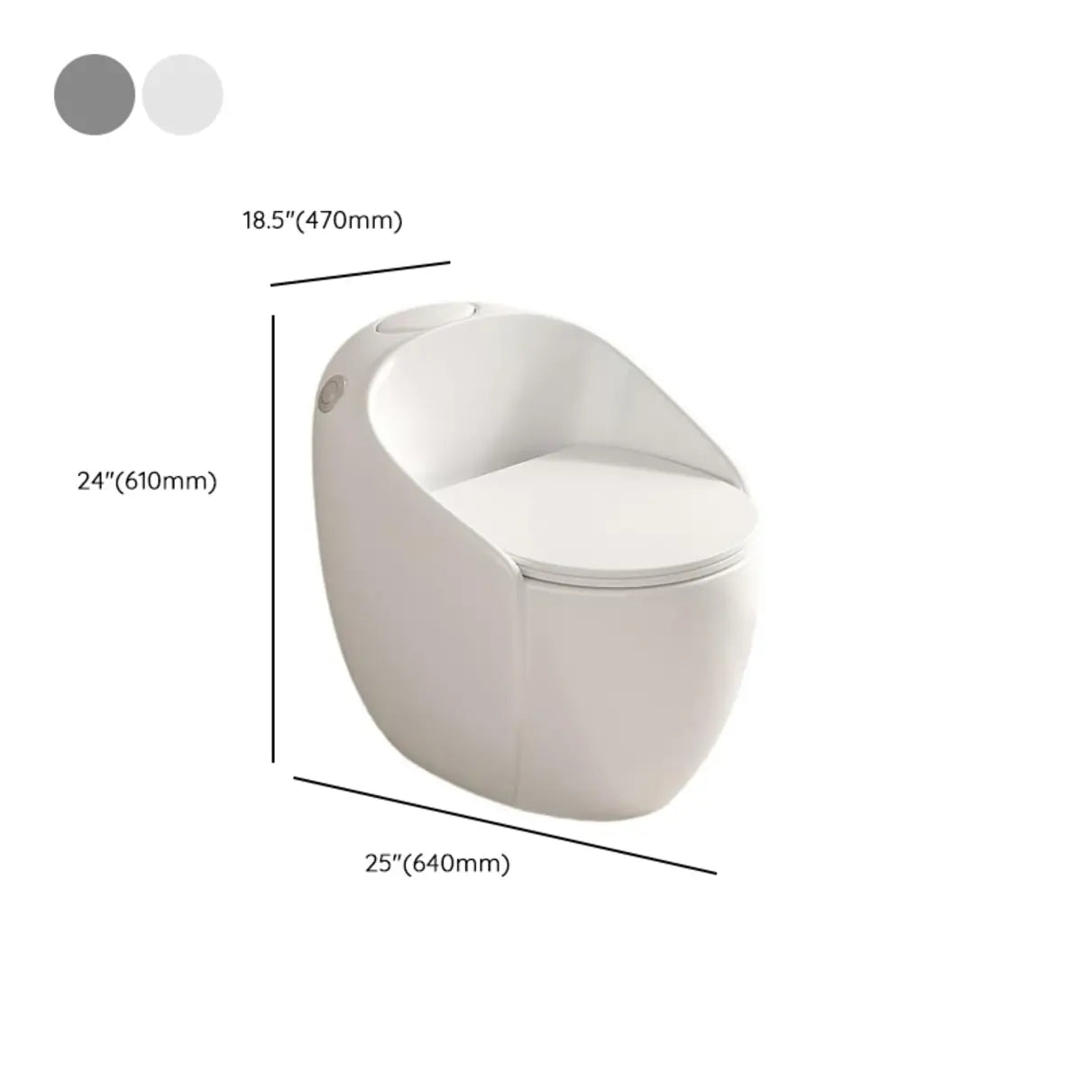 Antimicrobial Seat Modern Oval Ceramic White Compact Toilet Image - 32