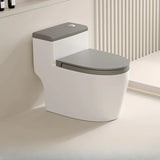 Antimicrobial Seat Modern Oval Ceramic White Compact Toilet Image - 6