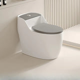 Antimicrobial Seat Modern Oval Ceramic White Compact Toilet Image - 9