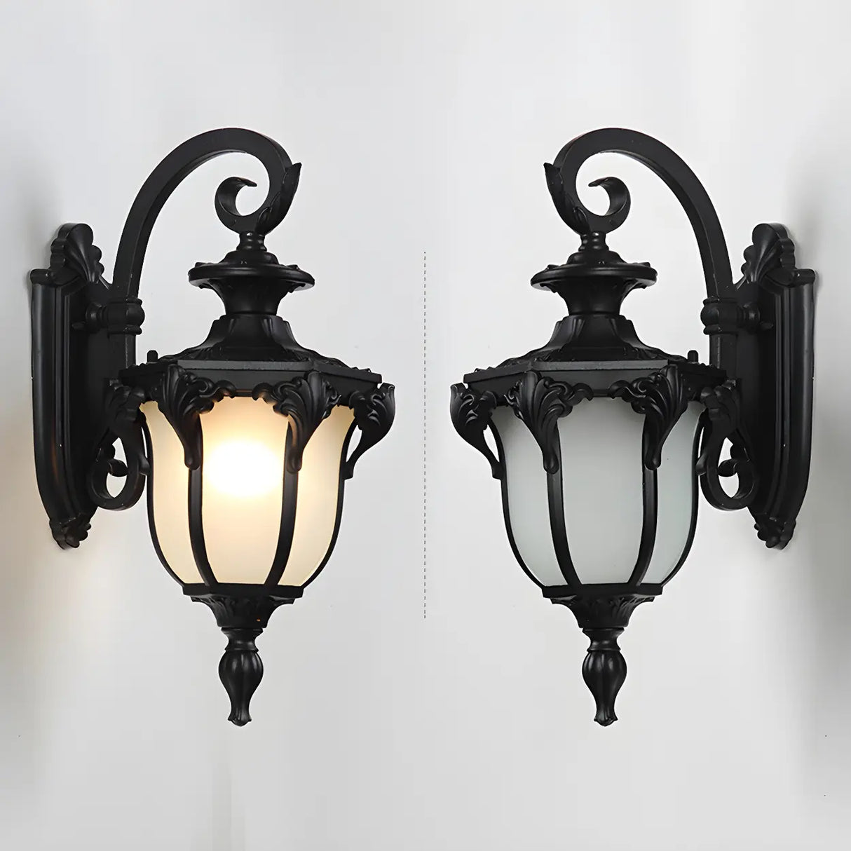 Antique Balck Iron Outdoor LED Wall Lantern Light Image - 10