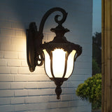 Antique Balck Iron Outdoor LED Wall Lantern Light Image - 16