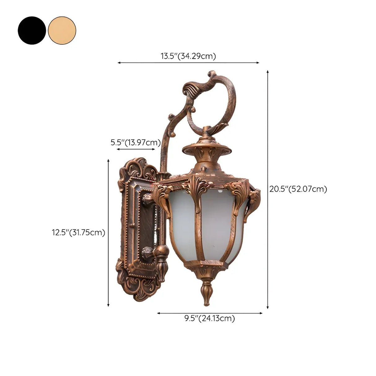 Antique Balck Iron Outdoor LED Wall Lantern Light Image - 22