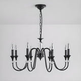 Antique Black Metal Candle Chandelier Adjustable Chain Image - 10