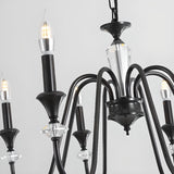 Antique Black Metal Candle Chandelier Adjustable Chain Image - 15