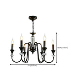 Antique Black Metal Candle Chandelier Adjustable Chain #size