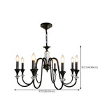 Antique Black Metal Candle Chandelier Adjustable Chain Image - 17