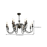 Antique Black Metal Candle Chandelier Adjustable Chain Image - 18