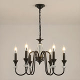 Antique Black Metal Candle Chandelier Adjustable Chain Image - 9