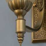 Antique Brass Flower Wall Sconce Light Image - 6