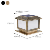 Antique Brass Outdoor Cube LED Post Outdoor Table Lamp #size