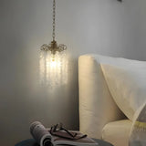 Antique Bronze Chain Bedroom Clear Crystal Pendant Light Image - 1