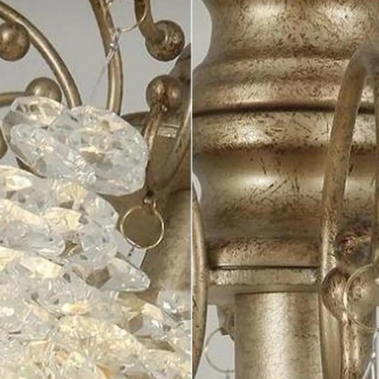 Antique Bronze Chain Bedroom Clear Crystal Pendant Light Image - 10