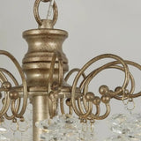 Antique Bronze Chain Bedroom Clear Crystal Pendant Light Image - 11