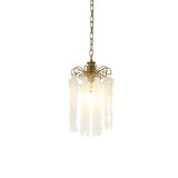 Antique Bronze Chain Bedroom Clear Crystal Pendant Light Image - 6