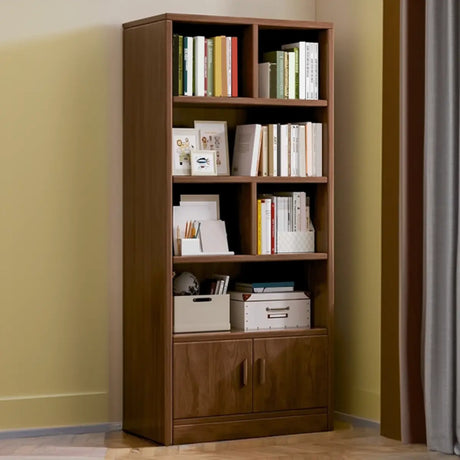 Antique Brown Reclaimed Wood Doors Vertical Bookcase Image - 1