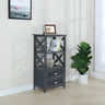 Antique Chic Open Back Vertical Wood Storage Bookcase Image - 4