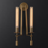 Antique Dual Cylinder Glass Vanity Sconce Light Image - 9