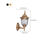 Antique Geometric Bronze Clear Glass Outdoor Wall Light Image - 11