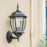 Antique Geometric Bronze Clear Glass Outdoor Wall Light Image - 4