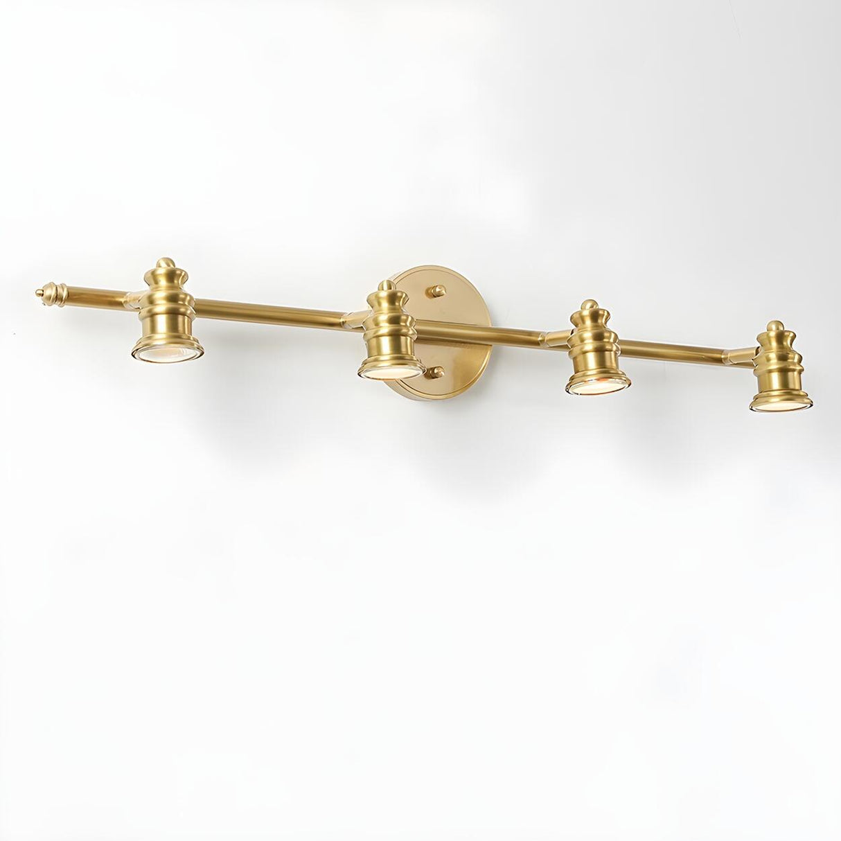 Antique Gold Straight Copper Vanity Bathroom Light Image - 7