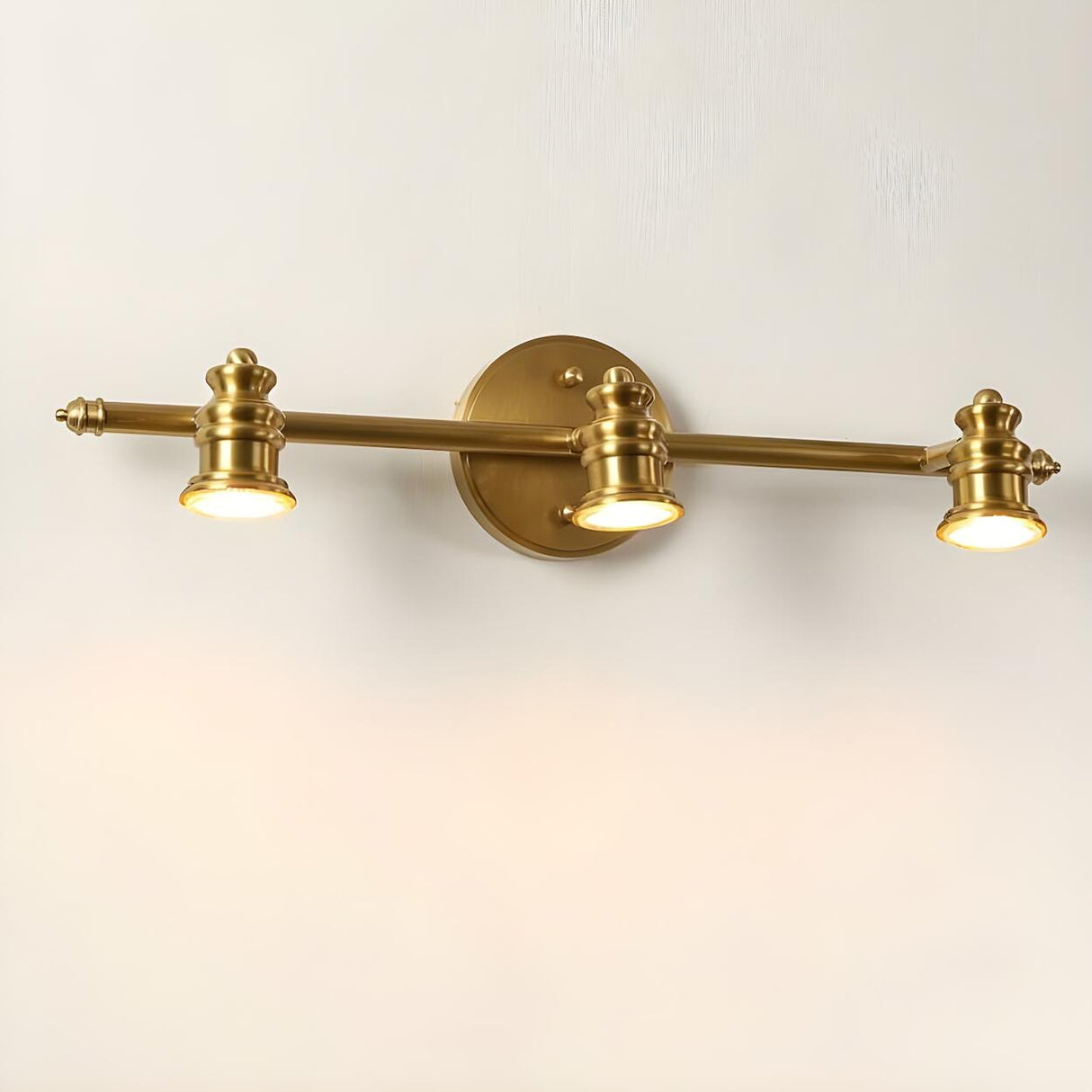 Antique Gold Straight Copper Vanity Bathroom Light Image - 9