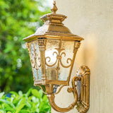 Antique Iron Waterproof Exterior Wall Lantern Light Image - 4