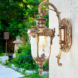 Antique Iron Waterproof Exterior Wall Lantern Light Image - 5