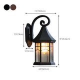 Antique Lantern External Metal Wall Light Fixture #size