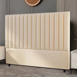 Apricot Leather Rectangular Upholstered Headboard Image - 1