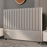 Apricot Leather Rectangular Upholstered Headboard Image - 8