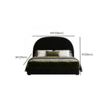 Arch Upholstered Headboard Black Velvet Queen Panel Bed #size