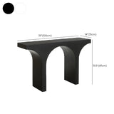 Arched Engineered Wood White Double Pedestal Console Table Image - 10