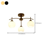 Arched Multi-Head Gold Semi-Flush Mount Light 8-Light #size