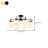 Arched Multi-Head Gold Semi-Flush Mount Light 8-Light Image - 17