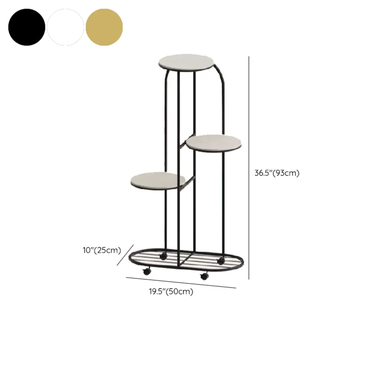 Arched Oval Tray Metal Multi-layer Indoor Plant Stand 