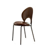 Armless Curved Back Leather Upholstered Dining Chair Image - 16