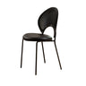 Armless Curved Back Leather Upholstered Dining Chair Image - 17