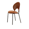 Armless Curved Back Leather Upholstered Dining Chair Image - 19