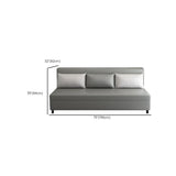 Armless Detachable Mattress Convertible Fabric Grey Futon #size