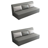 Armless Detachable Mattress Convertible Fabric Grey Futon Image - 6