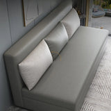 Armless Detachable Mattress Convertible Fabric Grey Futon Image - 9