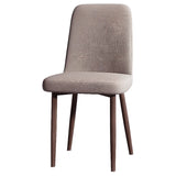 Armless Fabric Upholstered Foot Pads Dining Chairs Image - 10