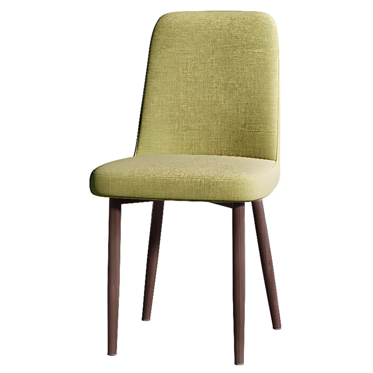 Armless Fabric Upholstered Foot Pads Dining Chairs Image - 11