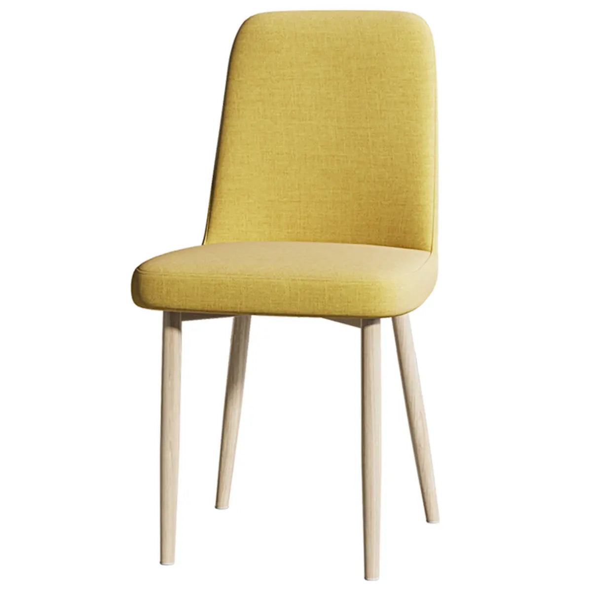 Armless Fabric Upholstered Foot Pads Dining Chairs Image - 15