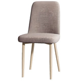 Armless Fabric Upholstered Foot Pads Dining Chairs Image - 5