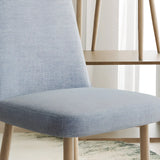 Armless Fabric Upholstered Foot Pads Dining Chairs Image - 9