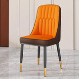 Armless Faux Leather Standard Parsons Dining Chair Image - 10