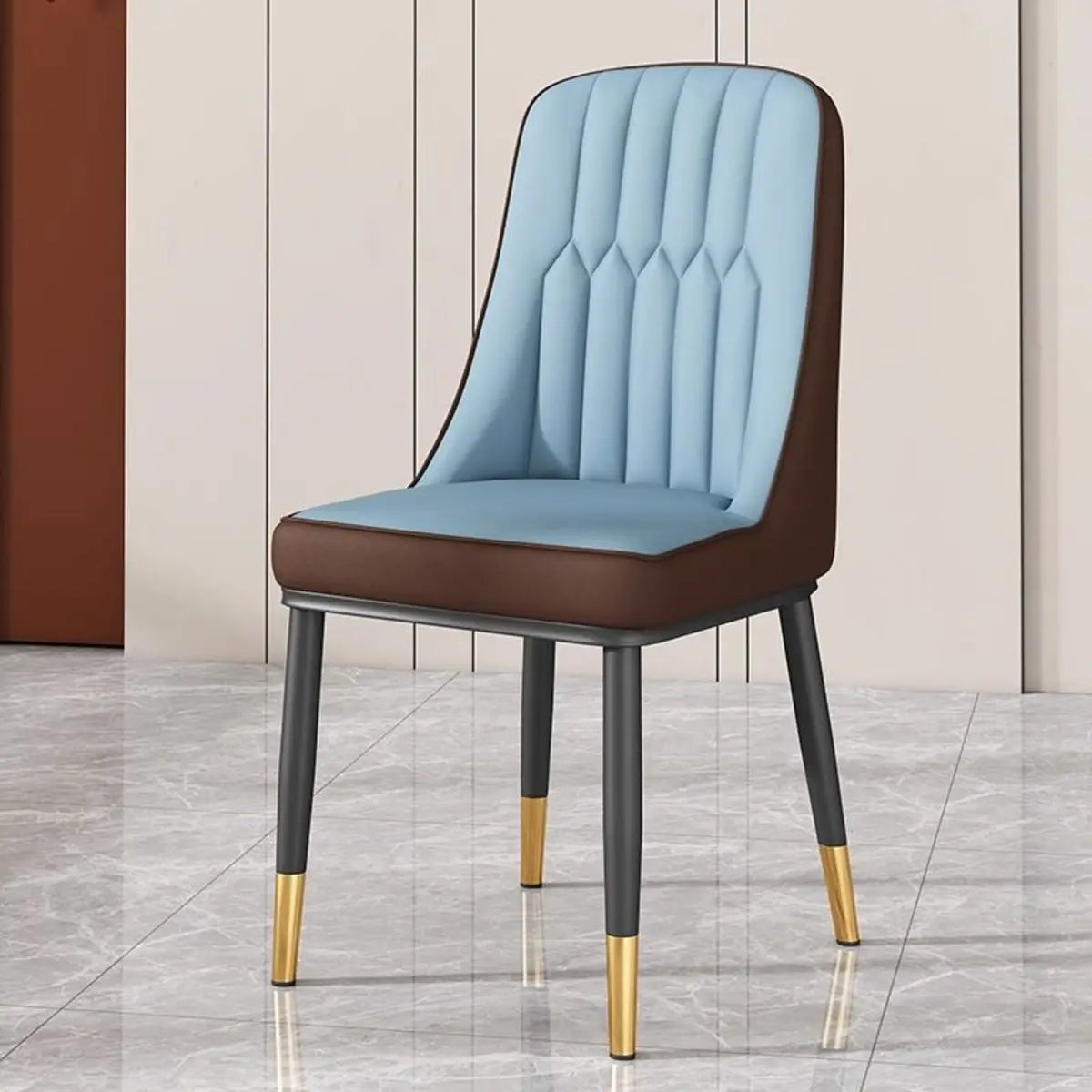 Armless Faux Leather Standard Parsons Dining Chair Image - 11